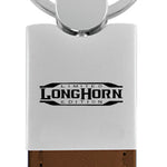 Ram Longhorn Limited Edition Duo Leather-Chrome Key Fob - Brown