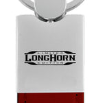 Ram Longhorn Limited Edition Duo Leather-Chrome Key Fob - Brgndy