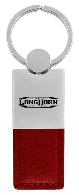 Ram Longhorn Limited Edition Duo Leather-Chrome Key Fob - Brgndy