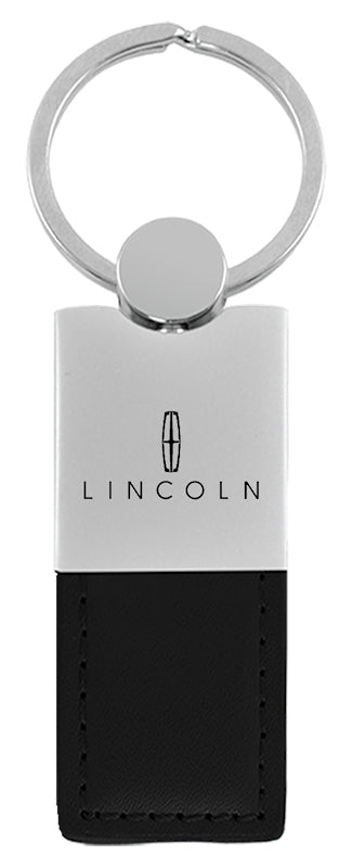 Lincoln Duo Leather / Chrome Key Fob - Black