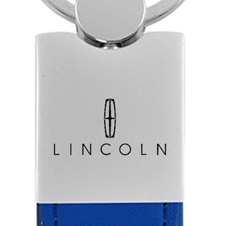 Lincoln Duo Leather / Chrome Key Fob - Blue