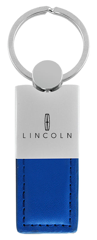 Lincoln Duo Leather / Chrome Key Fob - Blue