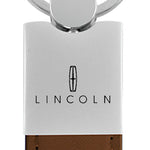 Lincoln Duo Leather / Chrome Key Fob - Brown