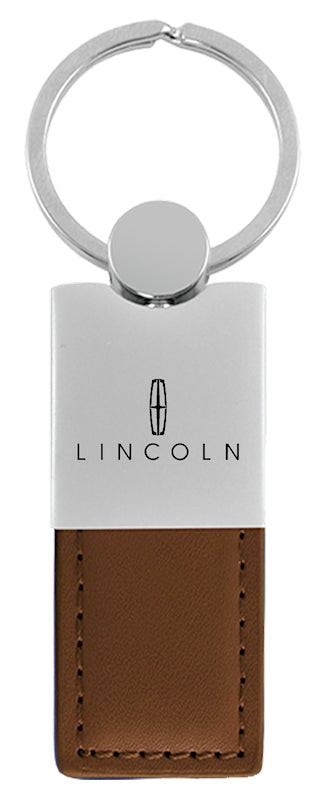 Lincoln Duo Leather / Chrome Key Fob - Brown