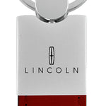 Lincoln Duo Leather / Chrome Key Fob - Burgundy