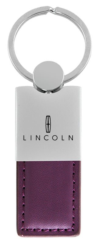 Lincoln Duo Leather / Chrome Key Fob - Purple