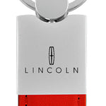 Lincoln Duo Leather / Chrome Key Fob - Red