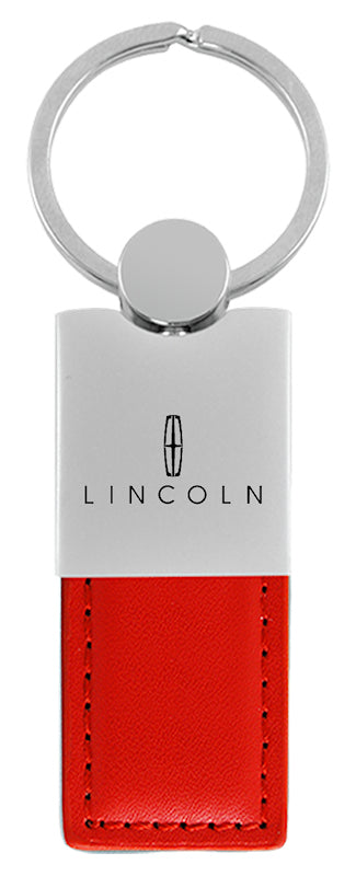 Lincoln Duo Leather / Chrome Key Fob - Red