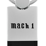 Ford Mach 1 Duo Leather / Chrome Key Fob - Black