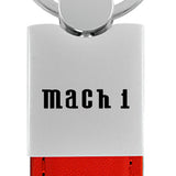 Ford Mach 1 Duo Leather / Chrome Key Fob - Red