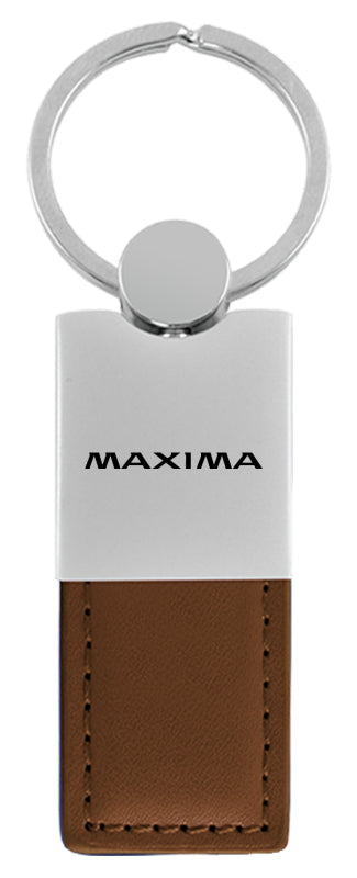 Nissan Maxima Duo Leather / Chrome Key Fob - Brown