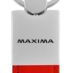 Nissan Maxima Duo Leather / Chrome Key Fob - Red