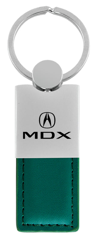 Acura MDX Duo Leather / Chrome Key Fob - Green