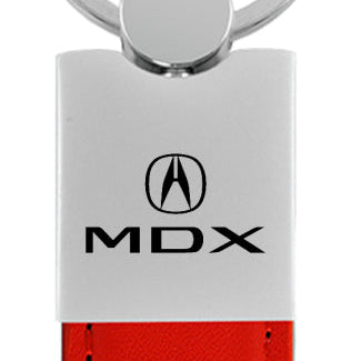 Acura MDX Duo Leather / Chrome Key Fob - Red