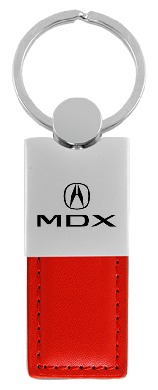 Acura MDX Duo Leather / Chrome Key Fob - Red