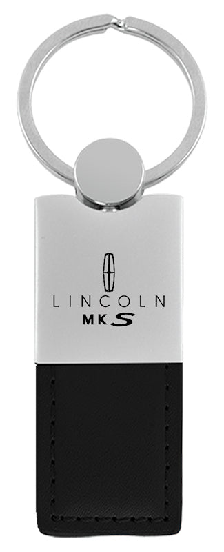 Lincoln MKS Duo Leather / Chrome Key Fob - Black