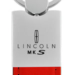 Lincoln MKS Duo Leather / Chrome Key Fob - Red