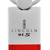 Lincoln MKS Duo Leather / Chrome Key Fob - Red