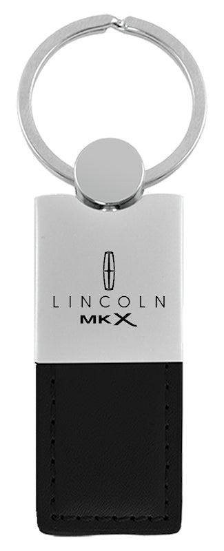 Lincoln MKX Duo Leather / Chrome Key Fob - Black