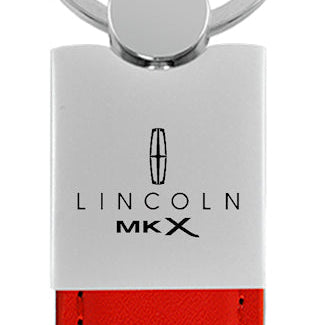 Lincoln MKX Duo Leather / Chrome Key Fob - Red