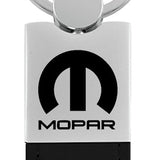 Mopar Duo Leather / Chrome Key Fob - Black