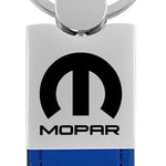 Mopar Duo Leather / Chrome Key Fob - Blue