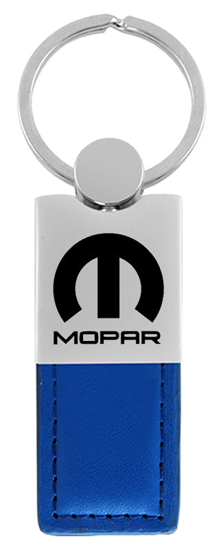 Mopar Duo Leather / Chrome Key Fob - Blue