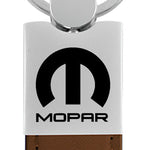 Mopar Duo Leather / Chrome Key Fob - Brown