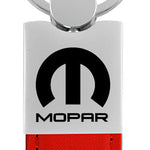 Mopar Duo Leather / Chrome Key Fob - Red