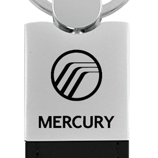 Mercury Duo Leather / Chrome Key Fob - Black