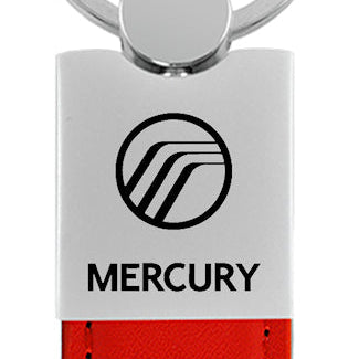 Mercury Duo Leather / Chrome Key Fob - Red