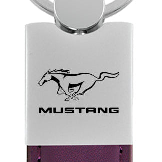 Mustang Duo Leather / Chrome Key Fob - Purple