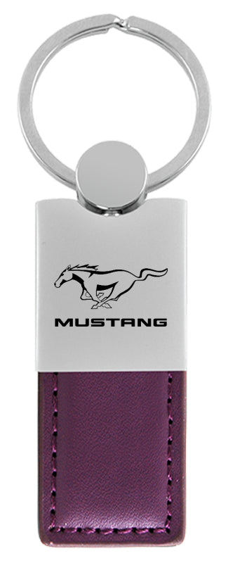 Mustang Duo Leather / Chrome Key Fob - Purple