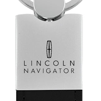 Lincoln Navigator Duo Leather / Chrome Key Fob - Black