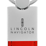 Lincoln Navigator Duo Leather / Chrome Key Fob - Red