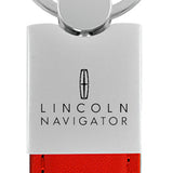 Lincoln Navigator Duo Leather / Chrome Key Fob - Red