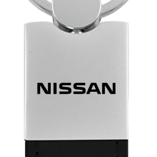 Nissan Duo Leather / Chrome Key Fob - Black