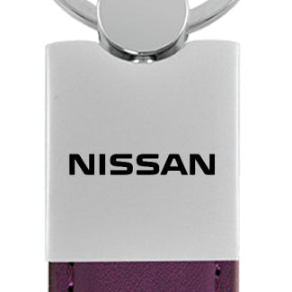 Nissan Duo Leather / Chrome Key Fob - Purple