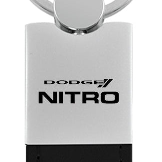 Dodge Nitro Duo Leather / Chrome Key Fob - Black