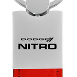 Dodge Nitro Duo Leather / Chrome Key Fob - Red