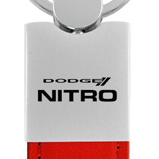 Dodge Nitro Duo Leather / Chrome Key Fob - Red