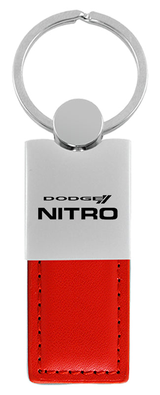 Dodge Nitro Duo Leather / Chrome Key Fob - Red