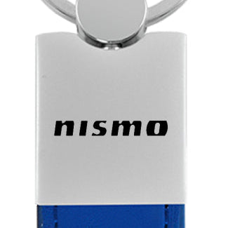 Nissan Nismo Duo Leather / Chrome Key Fob - Blue