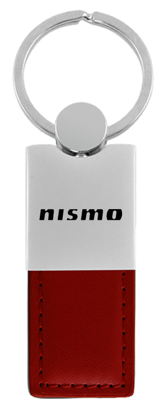 Nissan Nismo Duo Leather / Chrome Key Fob - Burgundy