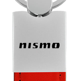 Nissan Nismo Duo Leather / Chrome Key Fob - Red