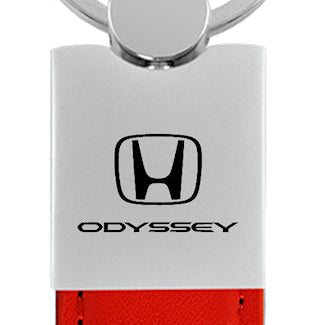 Honda Odyssey Duo Leather / Chrome Key Fob - Red