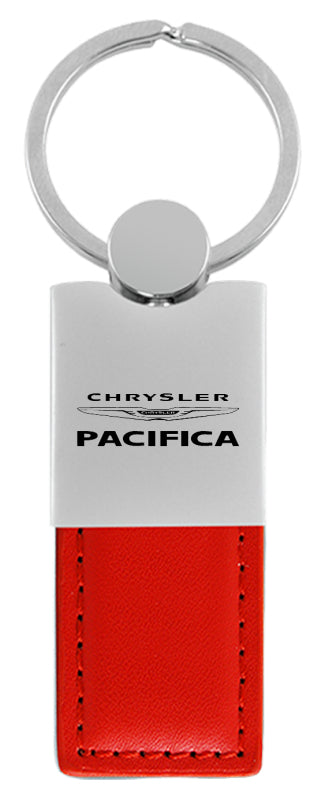 Chrysler Pacifica Duo Leather / Chrome Key Fob - Red