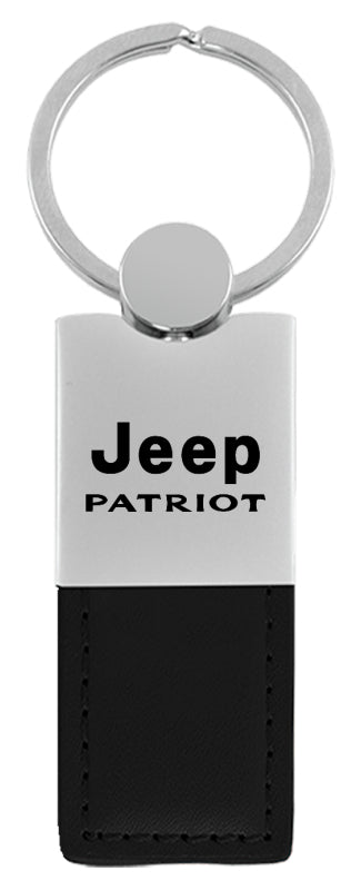 Jeep Patriot Duo Leather / Chrome Key Fob - Black