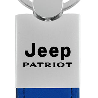 Jeep Patriot Duo Leather / Chrome Key Fob - Blue