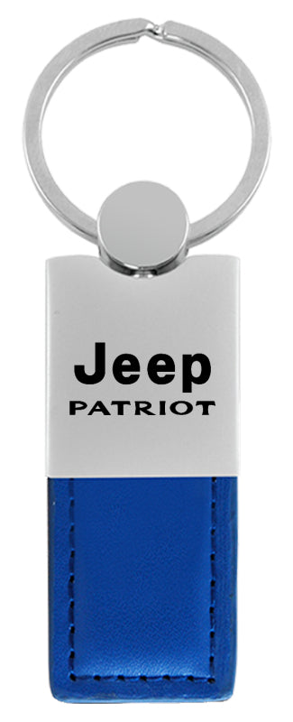 Jeep Patriot Duo Leather / Chrome Key Fob - Blue